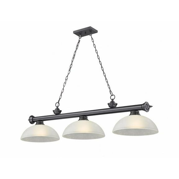 Z Lite 2306-3BP-DWL14 3 x 60W Cordon Medium Dimmable Billiard Light, White Linen