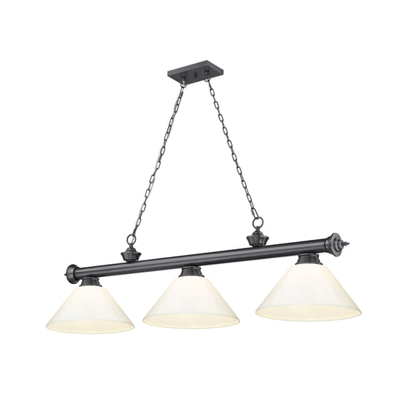 2306-3BP-PWH-Z-Lite-Cordon - 3 Light Billiard In Traditional and Classical Style-14.5 Inches Tall and 14 Inches Wide