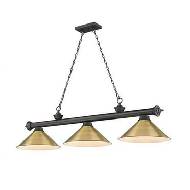 Z Lite 2306-3BRZ-RB15 3 x 60W Cordon Medium Dimmable Billiard Light&#44; Rubbed Brass