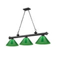 thumbnail image 1 of Z Lite 2306-3MB-PGR 3 x 60W Cordon Medium Dimmable Billiard Light, Green, 1 of 7