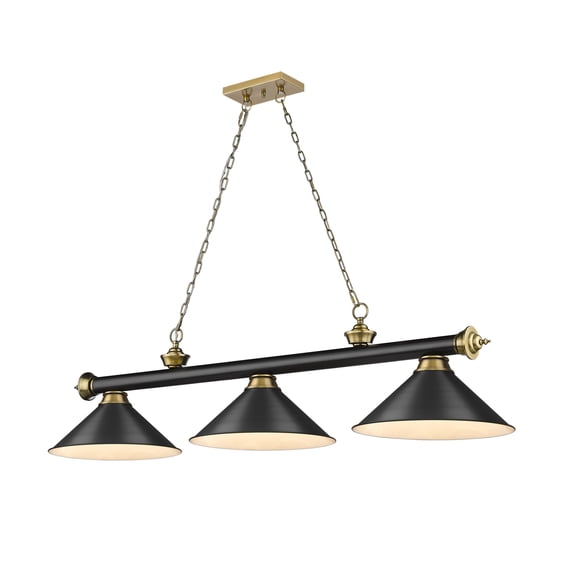 Z Lite 2306-3MB-RB-MB15 3 x 60W Cordon Medium Dimmable Billiard Light, Matte Black
