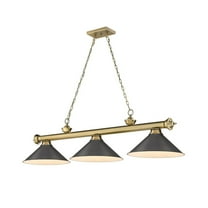 Z-Lite Cordon 3 Light Billiard, Steel Frame, Bronze Shade Color