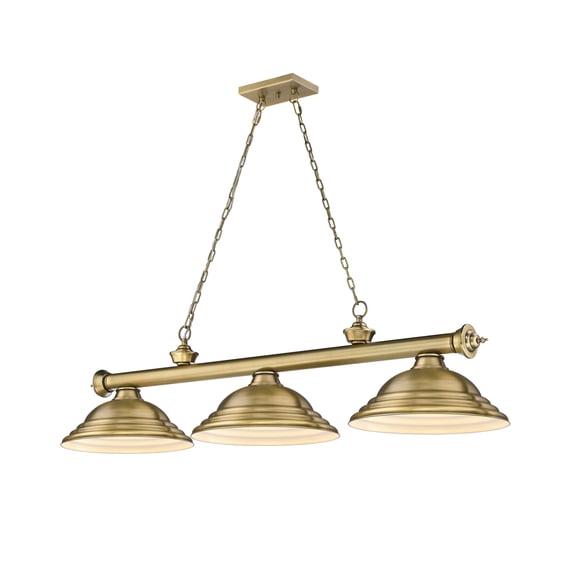 2306-3RB-SRB-Z-Lite-Cordon - 3 Light Billiard In Traditional and Classical Style-13.75 Inches Tall and 14 Inches Wide
