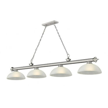 Z Lite 2306-4BN-DWL14 4 x 60W Cordon Medium Dimmable Billiard Light&#44; White Linen