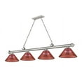 thumbnail image 1 of Z Lite 2306-4BN-PRD 4 x 60W Cordon Medium Dimmable Billiard Light, Red, 1 of 10