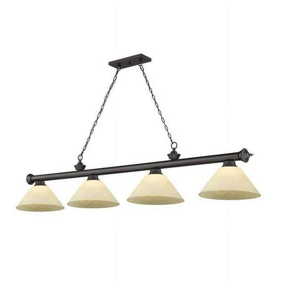 Z Lite 2306-4BRZ-AGM14 4 x 60W Cordon Medium Dimmable Billiard Light, Golden Mottle
