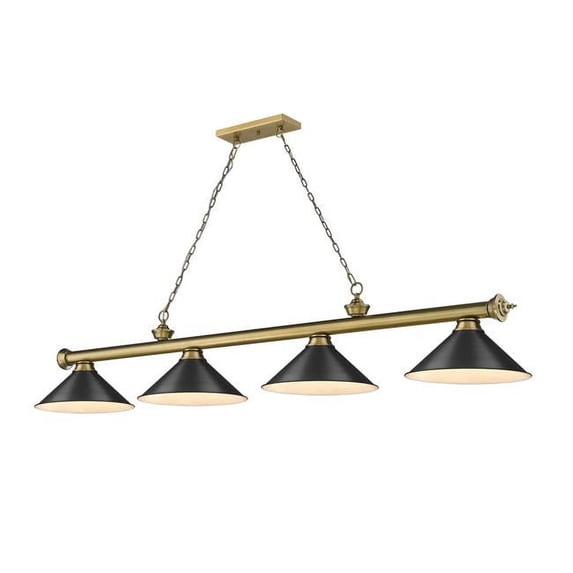 Z Lite 2306-4RB-MB15 4 x 60W Cordon Medium Dimmable Billiard Light, Matte Black
