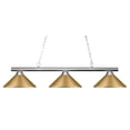 thumbnail image 1 of Z-Lite Sharp Shooter 3 Light Billiard Light in Chrome, 1 of 2