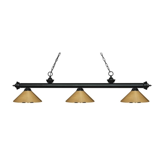 Z-Lite Riviera 3 Light Billiard Light in Matte Black
