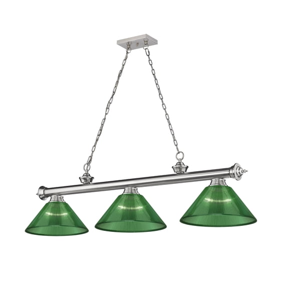 2306-3BN-ARG-Z-Lite-Cordon - 3 Light Billiard In Traditional and Classical Style-14.5 Inches Tall and 14 Inches Wide