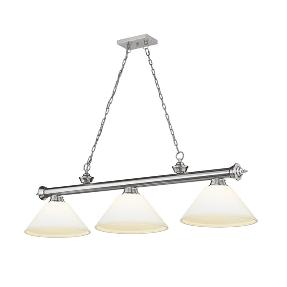 2306-3BN-AMO14-Z-Lite-Cordon - 3 Light Billiard In Traditional and Classical Style-14.75 Inches Tall and 14 Inches Wide