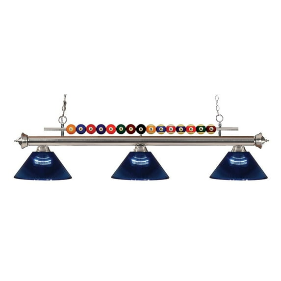 Z-Lite Shark 3 Light Billiard Light in Brushed Nickel