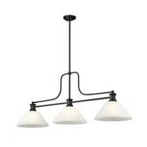 725-3MB-AWL14-Z-Lite-Melange - 3 Light Billiard-21 Inches Tall and 14 Inches Wide-White Linen Shade Color