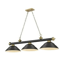 Z-Lite Cordon 3 Light Billiard, Steel Frame, Matte Black Shade Color