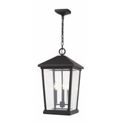 Beacon 3 Light Outdoor Chain Mount Ceiling Fixture Clear Beveled