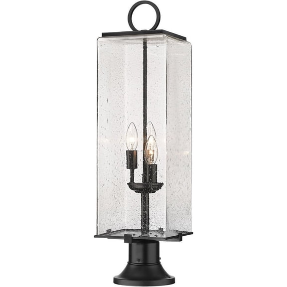 592PHBR-553PM-BK-Z-Lite-Sana - 3 Light Outdoor Pier Mount In Contemporary Style-28.5 Inches Tall and 9 Inches Wide