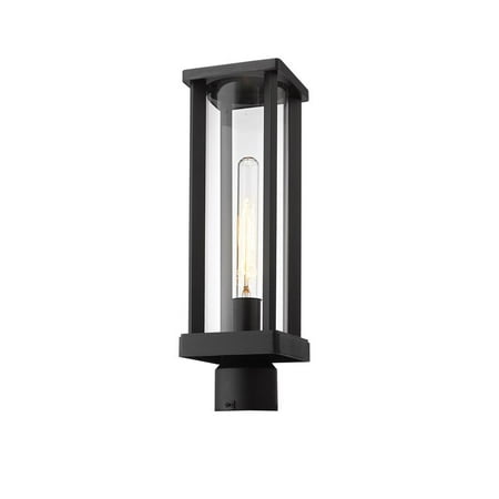 597MP3-BK-Z-Lite-Laurent - 3 Light Outdoor Post Mount Light with Opal Glass In Modern Style-18 Inches Tall and 30 Inches Wide