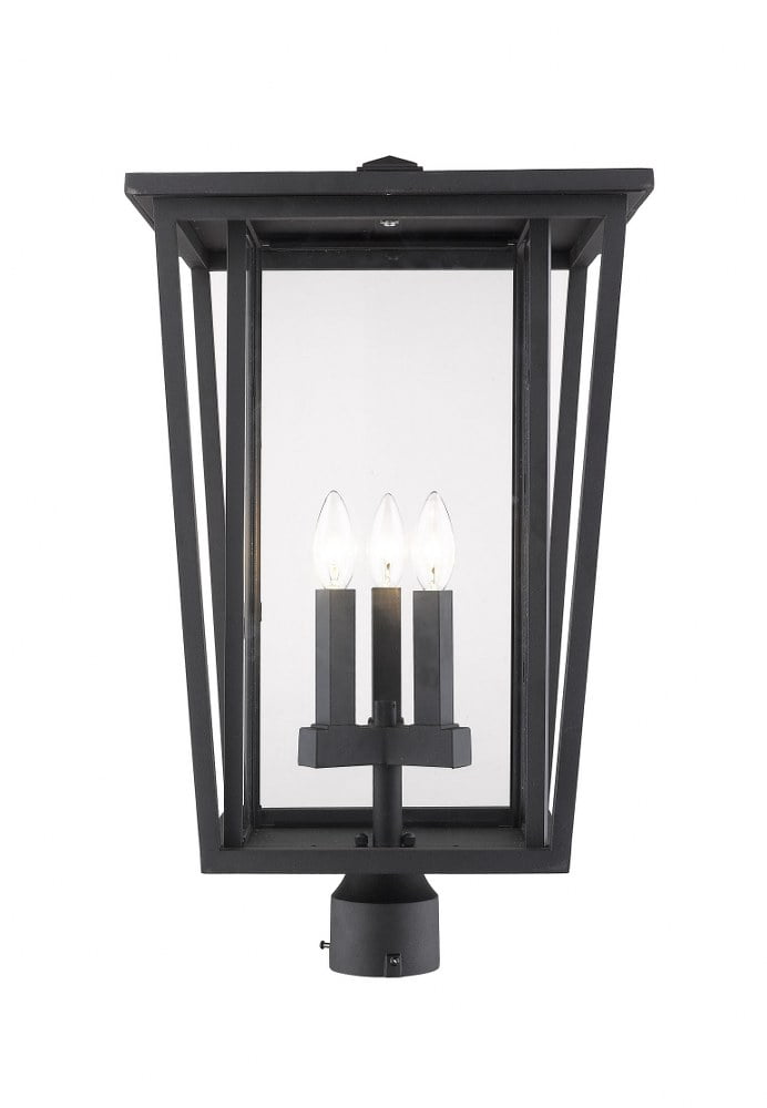Seoul 3 Light Outdoor Post Mount Fixture Clear