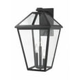 thumbnail image 1 of Z-Lite Talbot 3 Light 18" Clear Glass Steel Outdoor Wall Sconce in Black, 1 of 2
