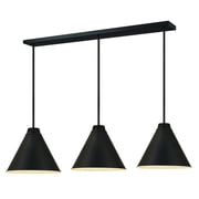 Z-Lite 3 Light Pendant, Matte Black Frame Finish