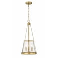thumbnail image 1 of 341P12-RB-Z-Lite-Prescott - 3 Light Pendant In Industrial Style-25 Inches Tall and 12 Inches Wide-Rubbed Brass  Finish    -Traditional Installation, 1 of 2