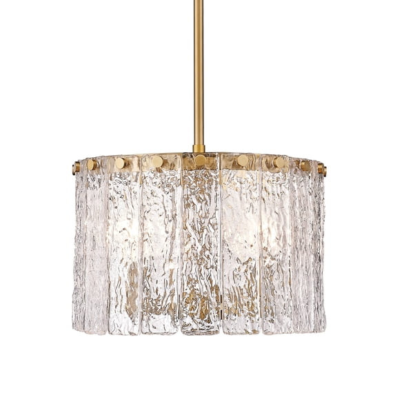 1943P12-MGLD-Z-Lite-Glacier - 3 Light Pendant In Contemporary Style-9 Inches Tall and 12.5 Inches Wide-Modern Gold Finish