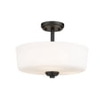 thumbnail image 1 of Z-Lite Arlington 15" Round Glass Steel Semi Flush Mount in Matte Opal and Black, 1 of 7