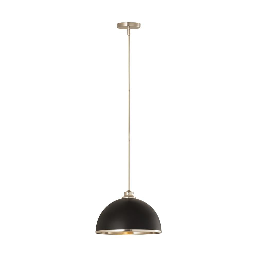 Bellamy Matte Black and Gold 46" Semi-Flush Ceiling Light