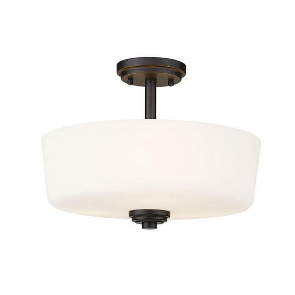 3 Light Semi Flush Mount Frame Finish Bronze
