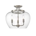 thumbnail image 1 of Z-Lite Joliet 3 Light Clear Glass Steel Semi Flush Mount in Brushed Nickel, 1 of 7
