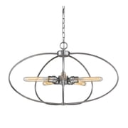 Z-Lite Persis 5 Light Pendant in Clear and Old Silver