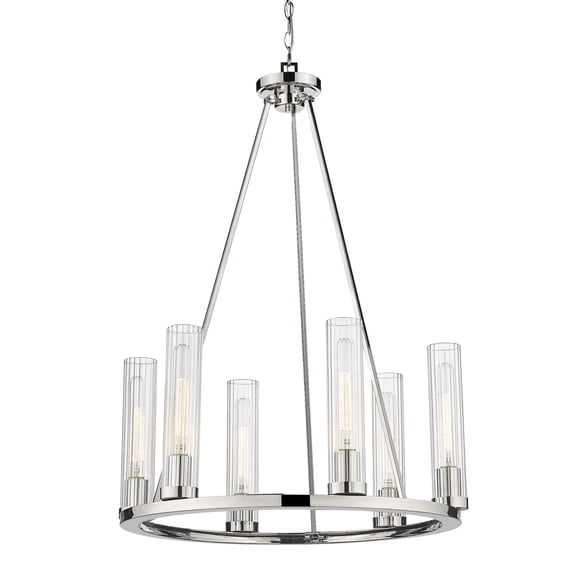 6 Light Chandelier In Modern Style-36 Inches Tall And 26 Inches Wide     -Traditional Installation Z-Lite 3031-6Pn