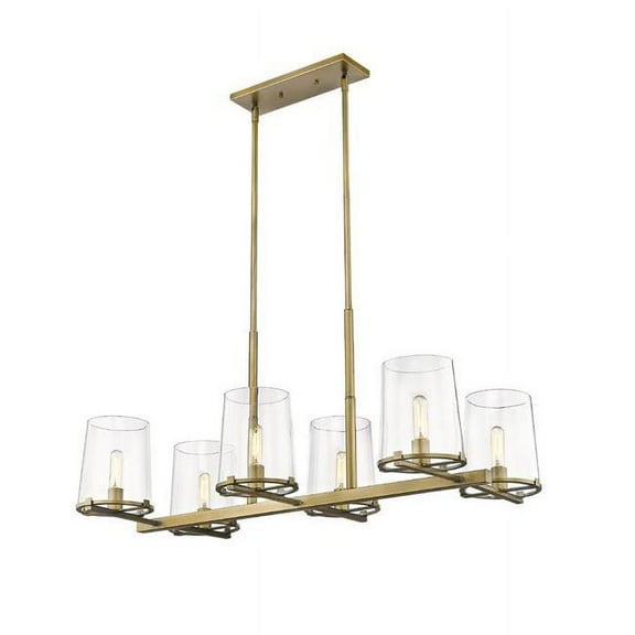 Z Lite 3032-6L-RB 43.5 in. Callista 6 Bulb Island Ceiling Light, Rubbed Brass