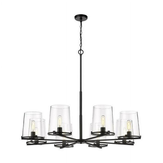 8 Light Chandelier In Transitional Style-36 Inches Tall And 44 Inches Wide-Matte Black Finish -Traditional Installation Z-Lite 3032-8Mb