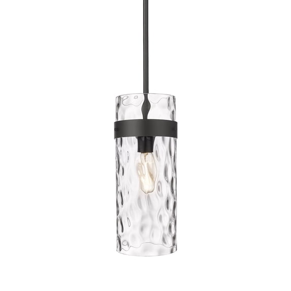 3035P6-MB-Z-Lite-Fontaine - 1 Light Pendant In Transitional Style-15 Inches Tall and 5.5 Inches Wide-Matte Black Finish