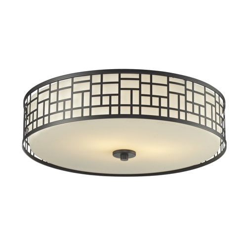 3 Light Flush Mount In Fusion Style 20.5 Inches Wide By 6.5 Inches High Z-Lite 329F20-Brz
