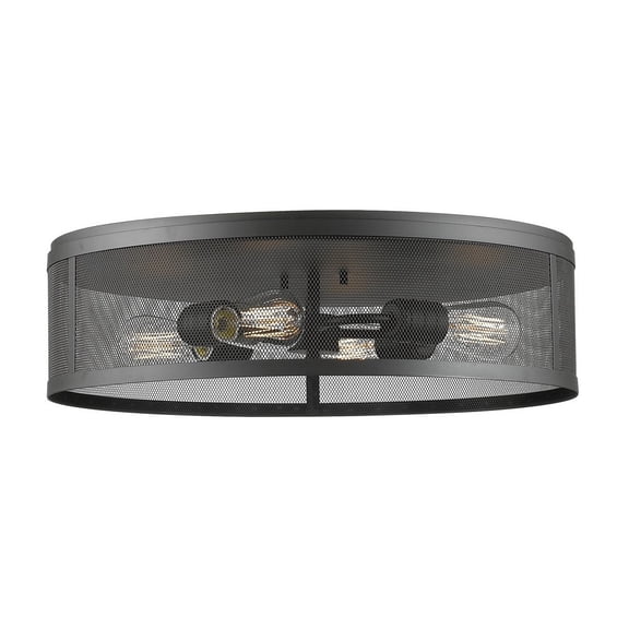 4 Light Flush Mount In Linear Style 21.13 Inches Wide By 6 Inches High-Bronze Finish-Bronze Shade Color Z-Lite 331F21-Brz