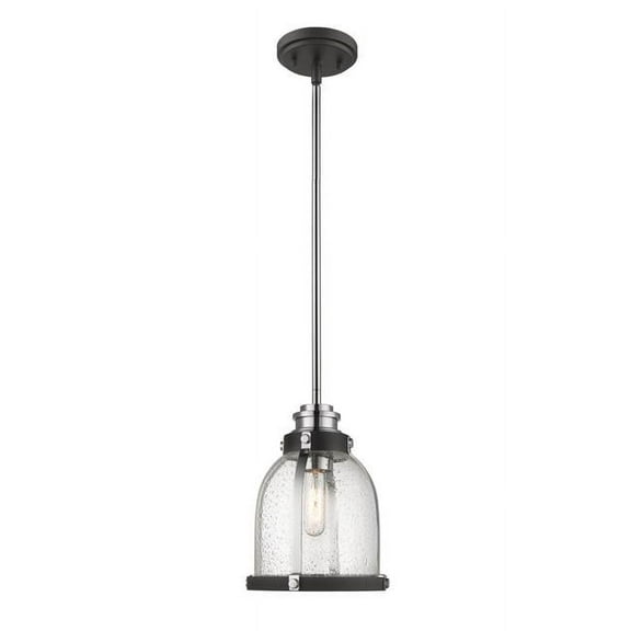 Z Lite 337MP-MBPlusCH 11.5 x 8.62 x 8.62 in. Single Light Mini Pendant, Matte Black & Chrome