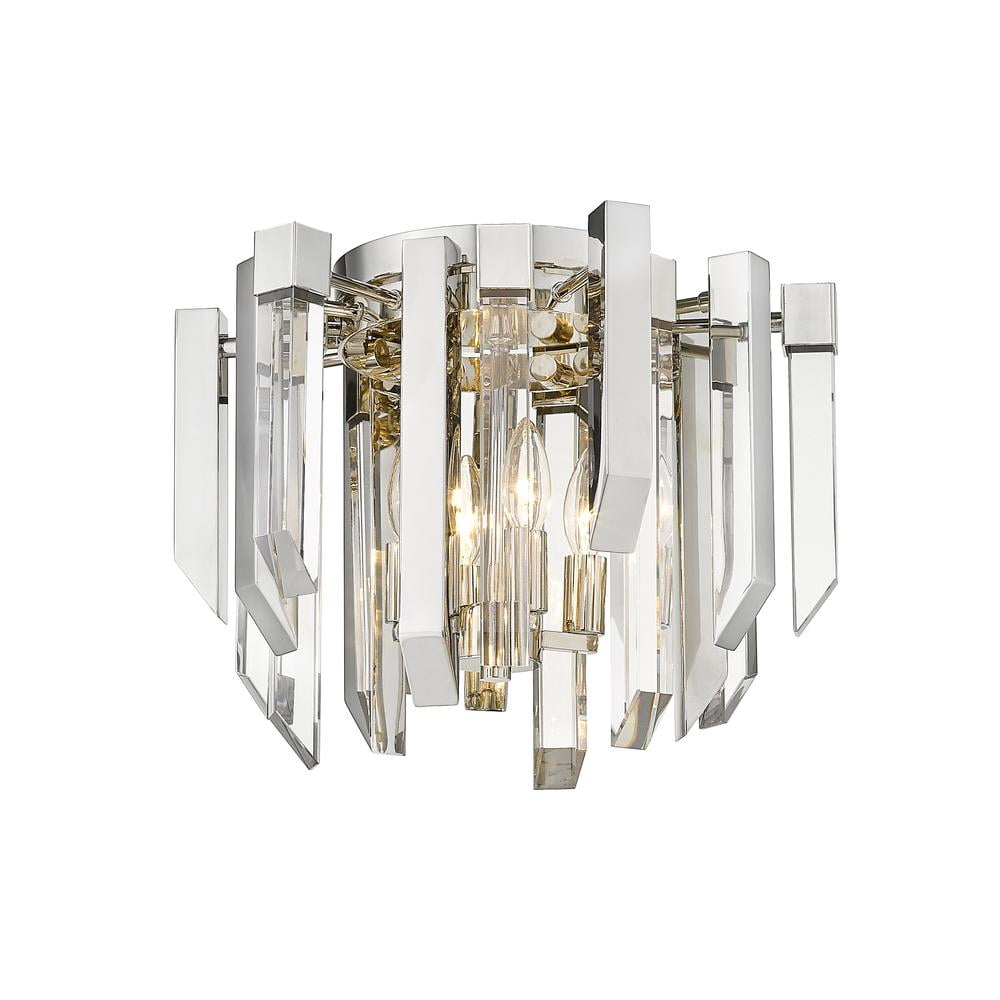 Viviana Art Deco Polished Nickel 8-Light Rectangular Pendant