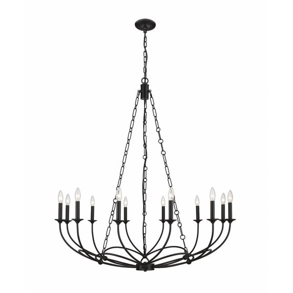3500-12MB-Z-Lite-Arabella - 12 Light Chandelier In Industrial Style-46.5 Inches Tall and 43 Inches Wide -Traditional Installation
