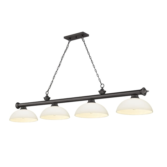 2306-4BRZ-DMO14-Z-Lite-Cordon - 4 Light Billiard In Traditional and Classical Style-13.25 Inches Tall and 14 Inches Wide