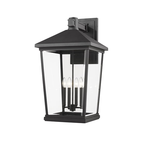 568XXL-BK-Z-Lite-Beacon - 4 Light Outdoor Wall Mount-30.25 Inches Tall and 16 Inches Wide