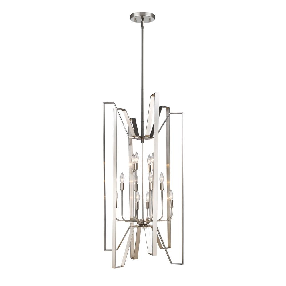 Marsala Brushed Nickel 12-Light Pendant Chandelier