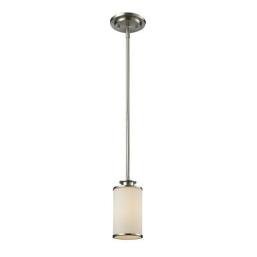 Z-Lite 412MP- 1 Light Mini Pendant Brushed Nickel Steel  Glass