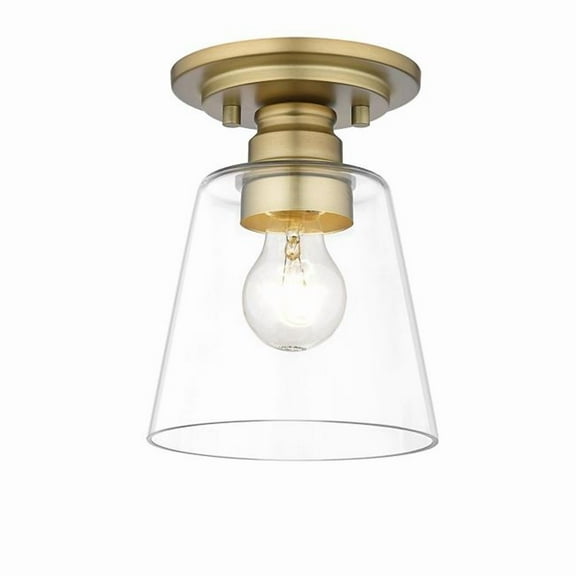 Z Lite 428F1-OBR Annora Contemporary, Utilitarian Old Brass Flush Mount
