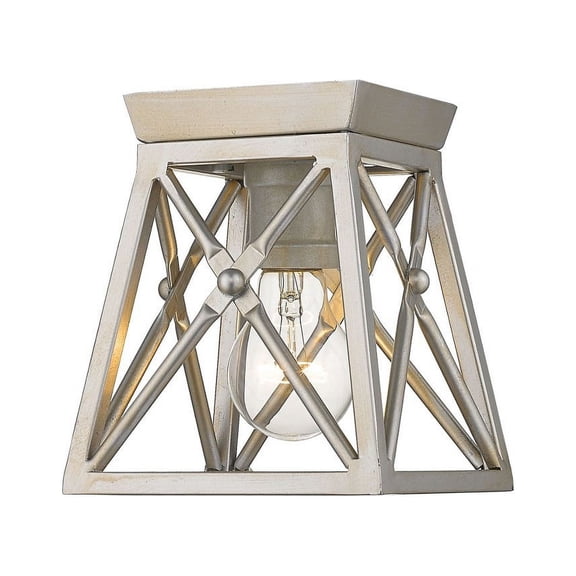 Z-Lite 447F1 Trestle 6" Wide Flush Mount Ceiling Fixture - Silver