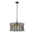 thumbnail image 1 of Z-Lite 447F14-MB-OBR Trestle 3 Light 14" Wide Semi-Flush Ceiling Fixture - Matte Black /, 1 of 5