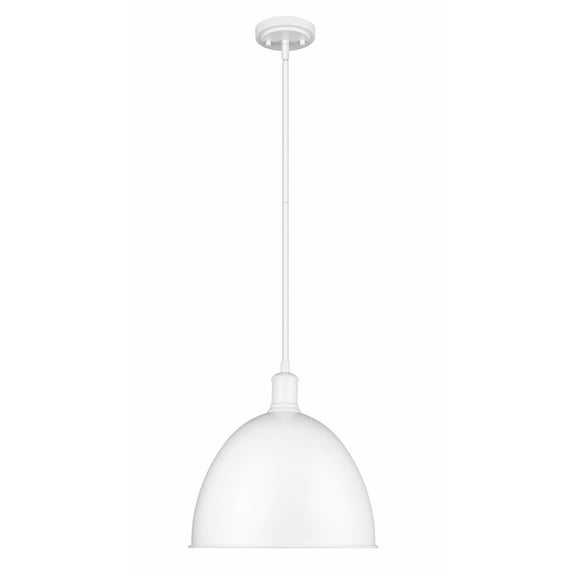 1 Light Pendant In Industrial Style-12.5 Inches Tall And 12.5 Inches Wide-Satin White Finish Z-Lite 4500P12-Sw