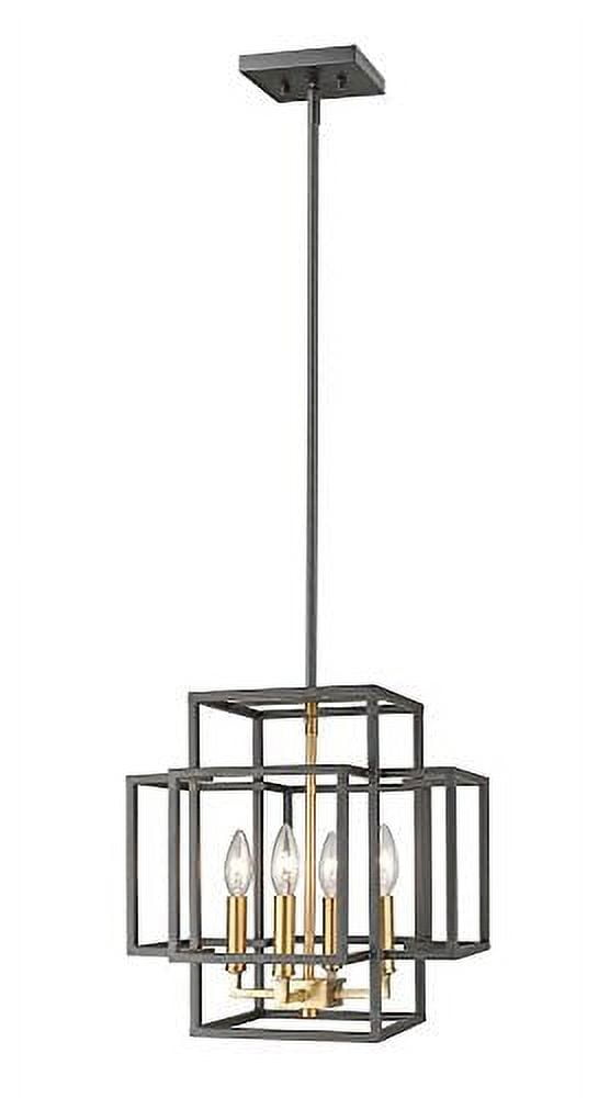 Titania Contemporary 14" Bronze & Olde Brass 4-Light Pendant