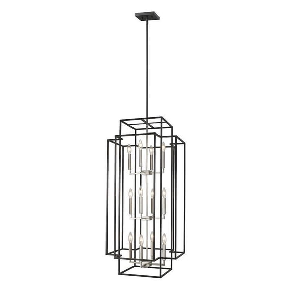 Z Lite 454-42BK-BN 42 x 20 in. 12 Light Pendant, Black & Brushed Nickel